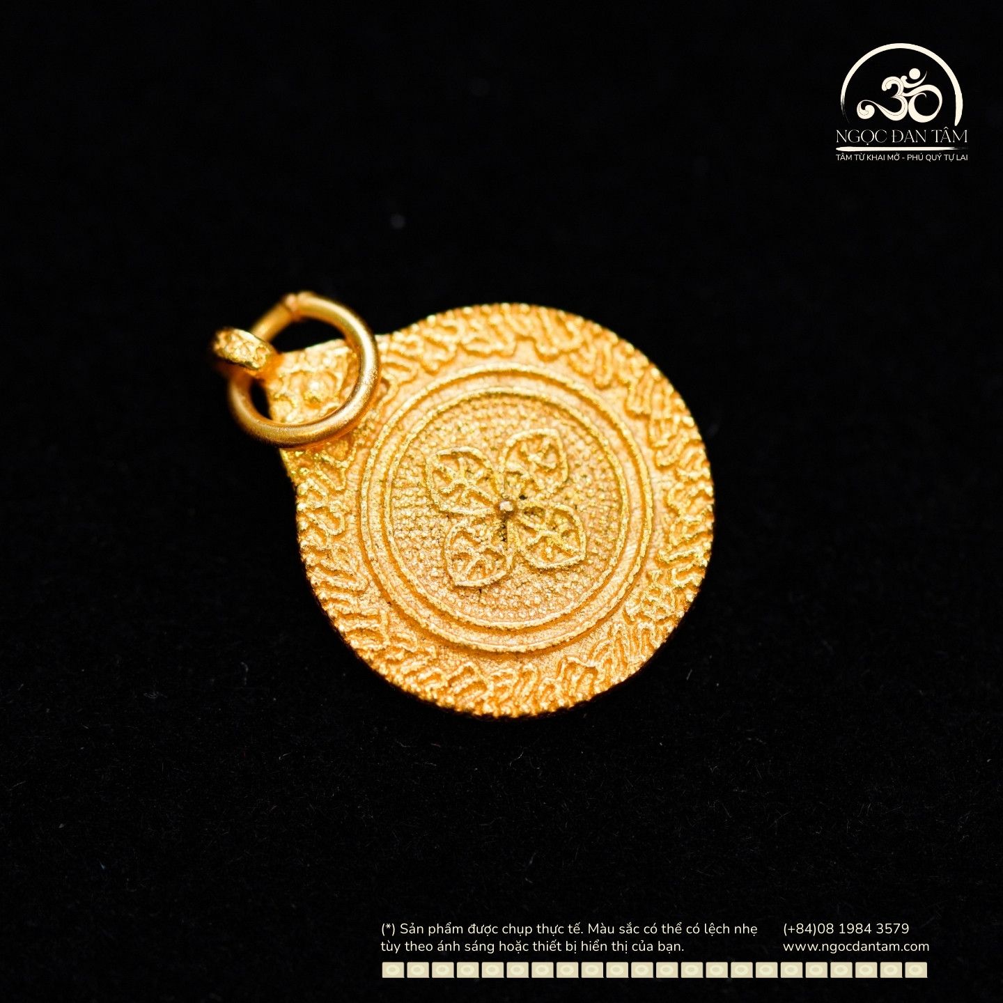  Charm Cửu Cung Bát Quái 11.87mm - Bạc 925 Mạ Vàng Cao Cấp 