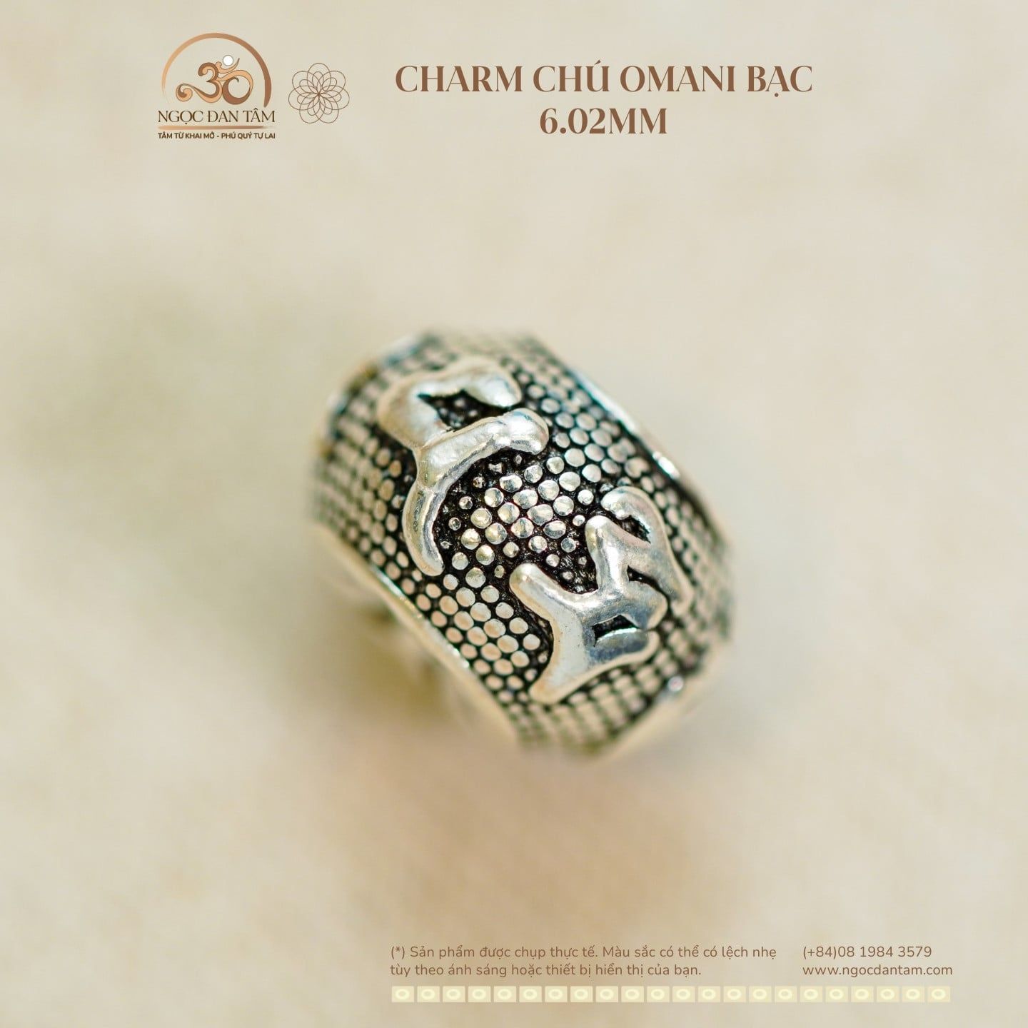  Charm Chú Omani Bạc 6.02mm 