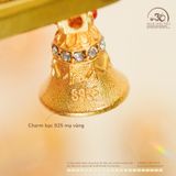  Charm Chuông Chùy Kim Cang Đính Đá - Bạc 925 Mạ Vàng Cao Cấp 