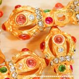  Charm Chuông Chùy Kim Cang Đính Đá - Bạc 925 Mạ Vàng Cao Cấp 