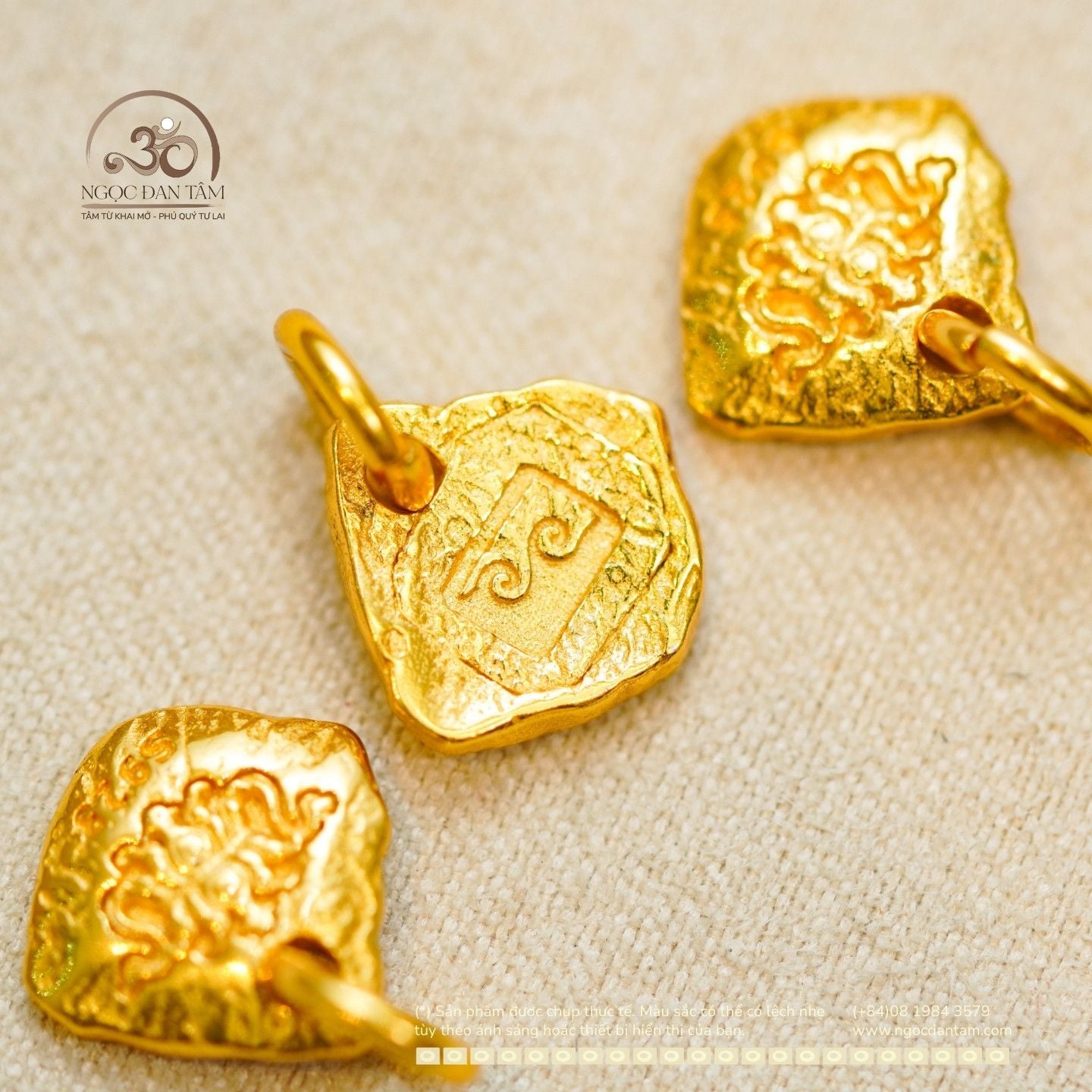  Charm Chubu Fuzang 12.71mm - Bạc 925 Mạ Vàng Cao Cấp 