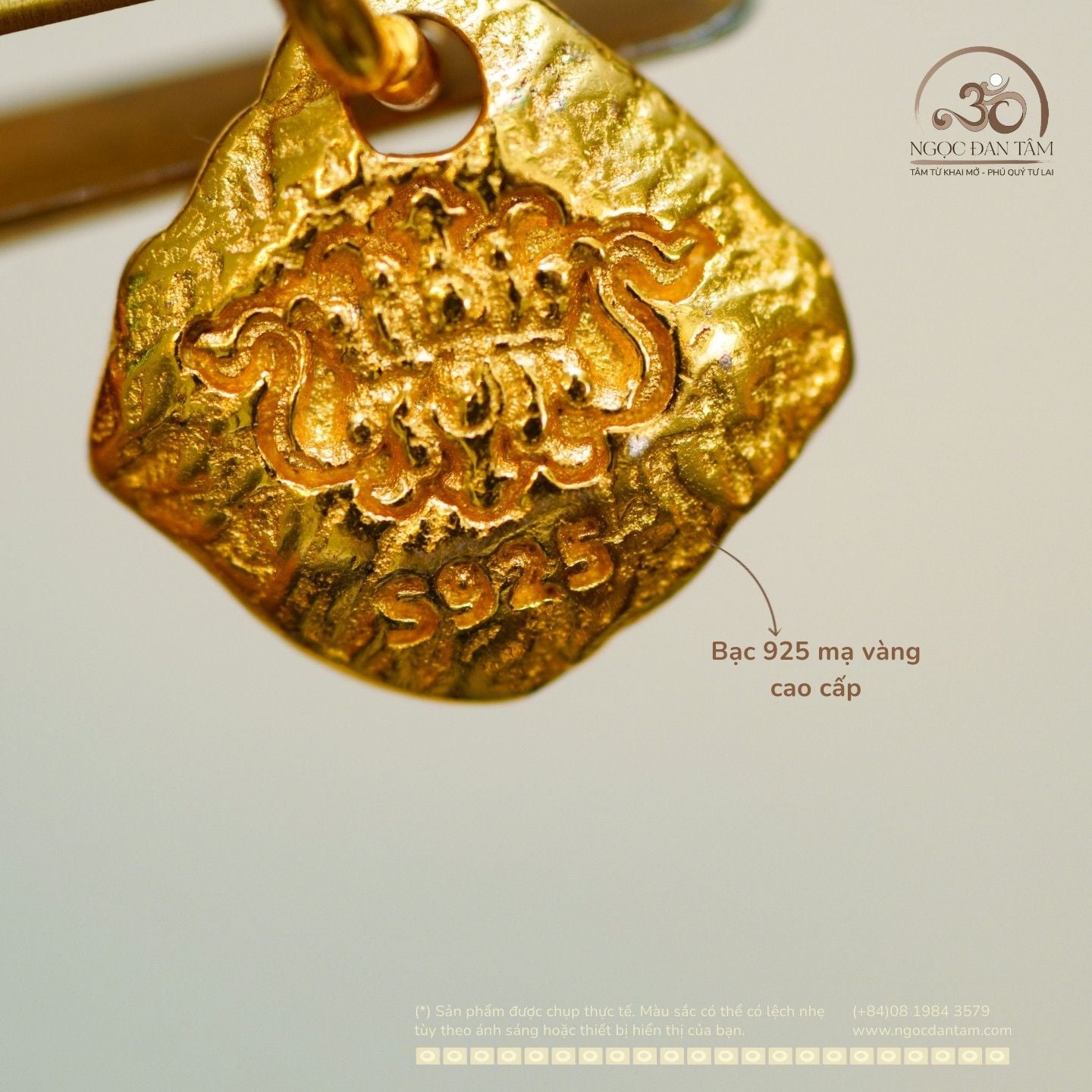  Charm Chubu Fuzang 12.71mm - Bạc 925 Mạ Vàng Cao Cấp 