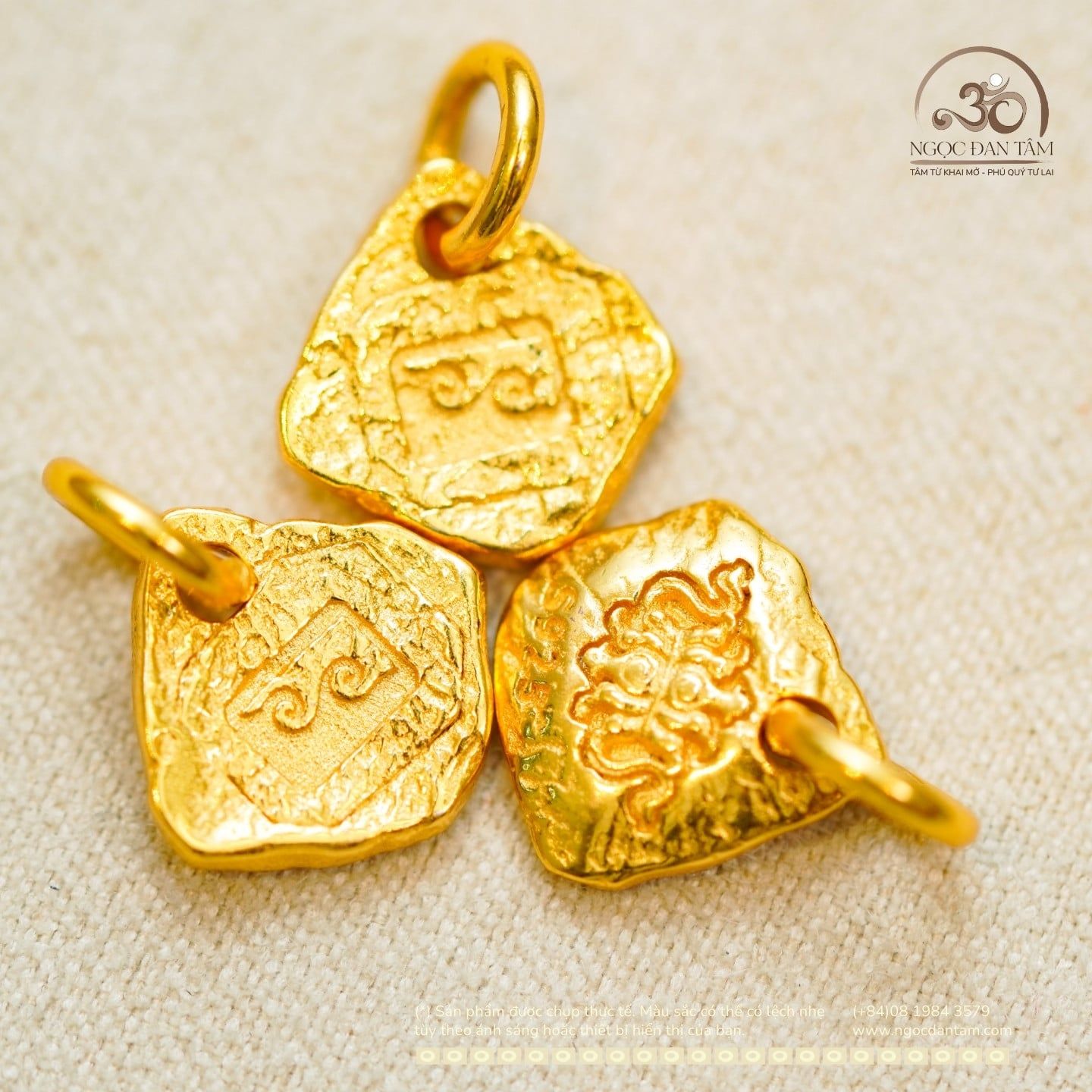  Charm Chubu Fuzang 12.71mm - Bạc 925 Mạ Vàng Cao Cấp 