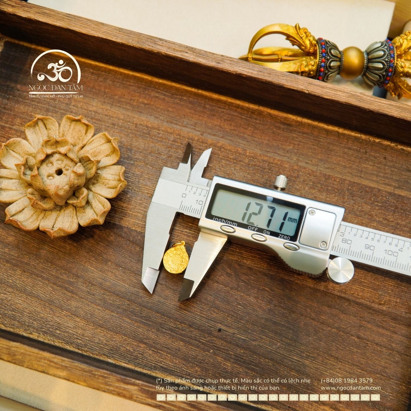  Charm Chubu Fuzang 12.71mm - Bạc 925 Mạ Vàng Cao Cấp 