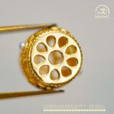  Charm Đệm Bánh Xe Đính Đá 7.35mm - Bạc 925 Mạ Vàng Cao Cấp 