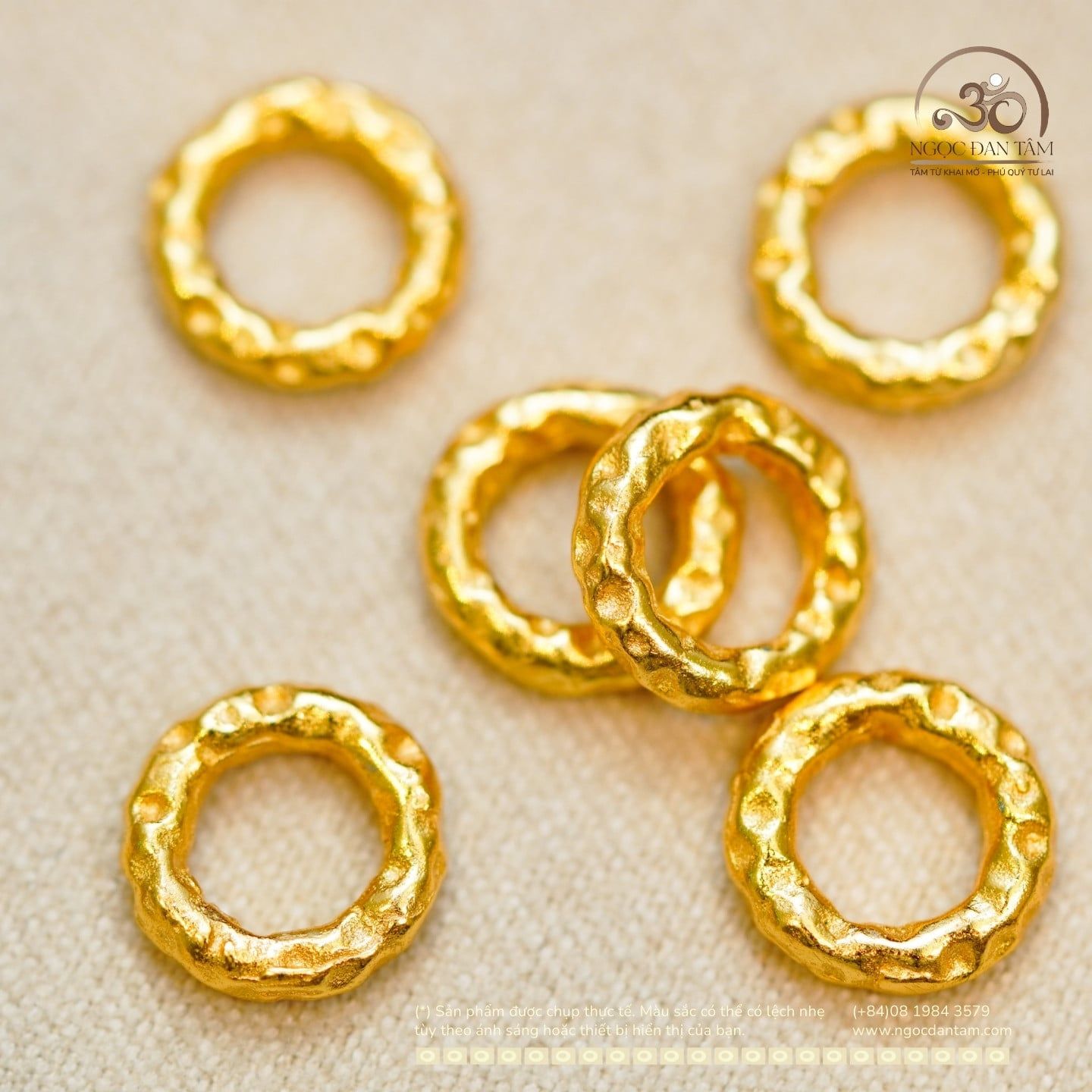  Charm Đệm Tròn 8mm - Bạc 925 Mạ Vàng Cao Cấp 