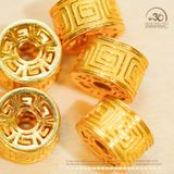  Charm Đệm Tròn Chữ Vạn Lớn - Bạc 925 Mạ Vàng Cao Cấp 