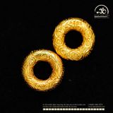  Charm Đệm Tròn Dày Bạc Mạ Vàng 8.89mm 