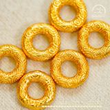  Charm Đệm Tròn Dày Bạc Mạ Vàng 8.89mm 