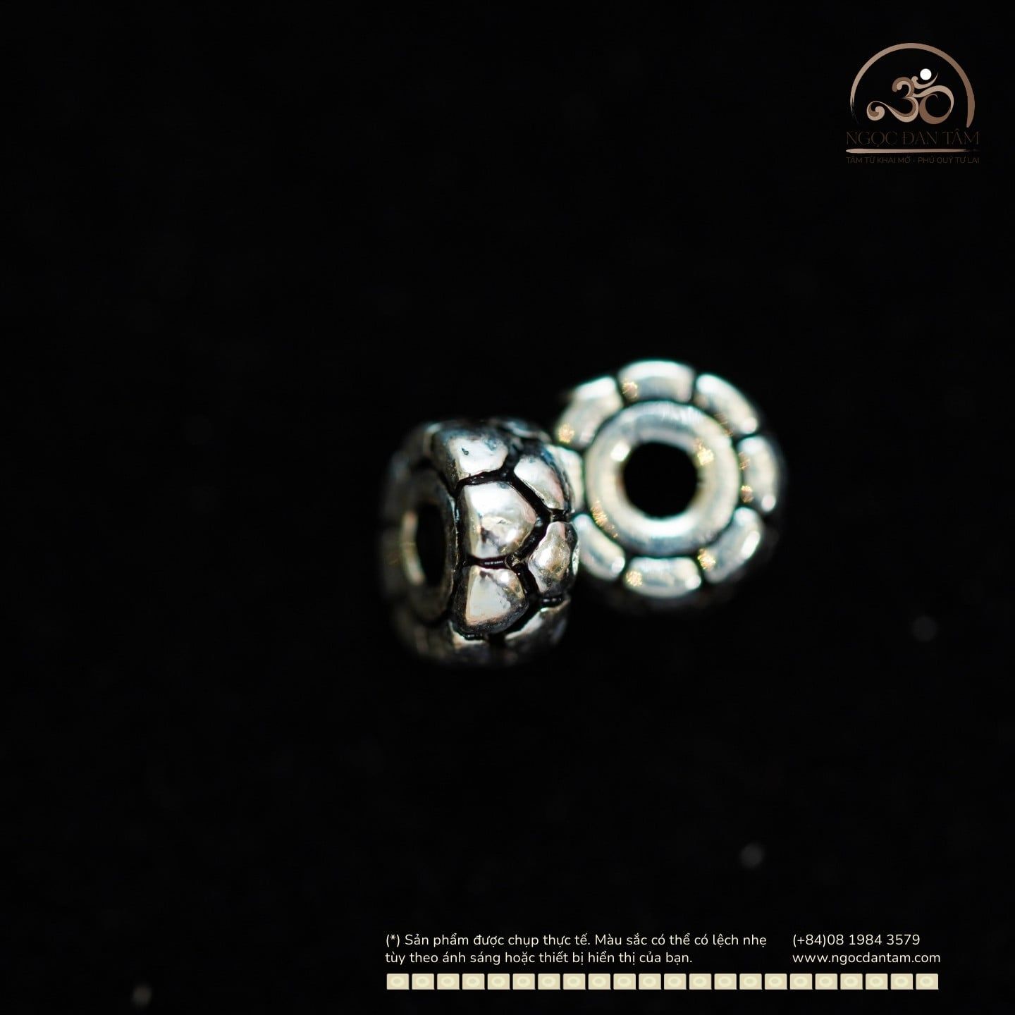  Charm đệm vảy rồng nhỏ 5.5mm - Bạc 