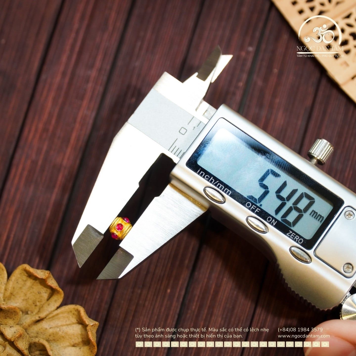  Charm Đính Đá Hồng 5mm - Bạc Mạ Vàng 