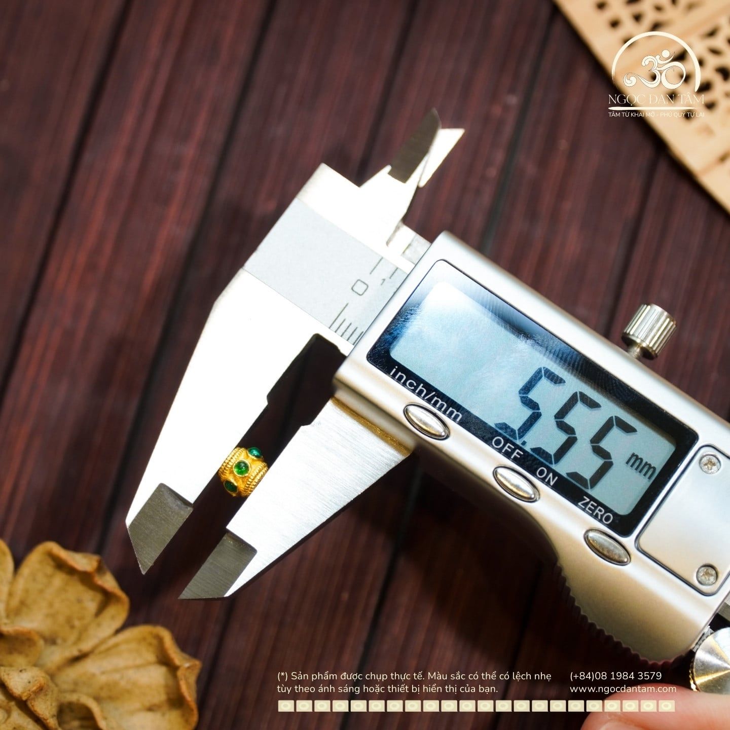  Charm Đính Đá Xanh Lá 5mm - Bạc mạ vàng 