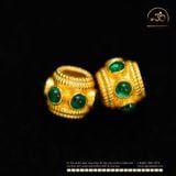  Charm Đính Đá Xanh Lá 5mm - Bạc mạ vàng 