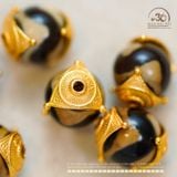  Charm Dzi 10.37mm - Bạc 925 Mạ Vàng Cao Cấp 