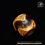  Charm Dzi Lu Thống 12.37mm - Bạc 925 mạ vàng cao cấp 