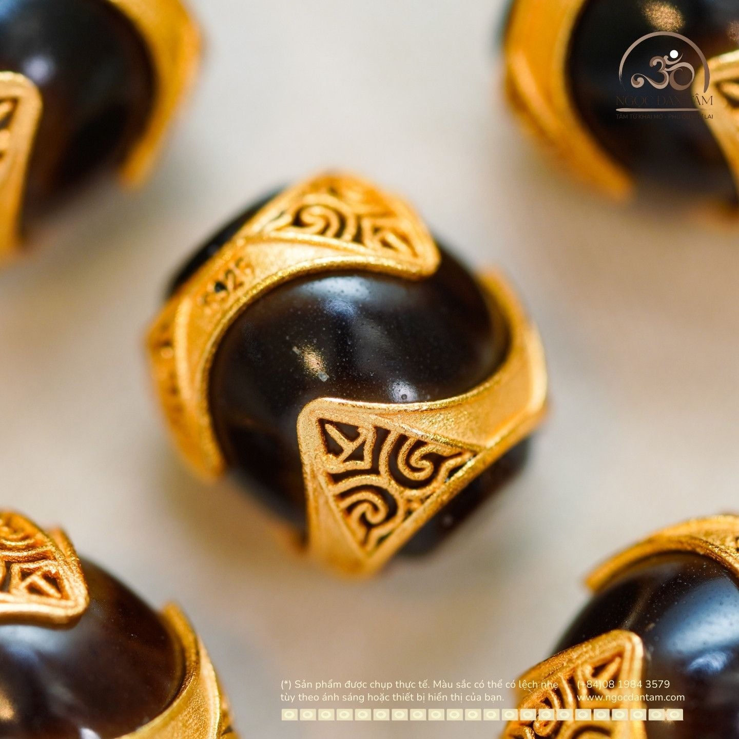  Charm Dzi Lu Thống 12.37mm - Bạc 925 mạ vàng cao cấp 