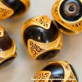  Charm Dzi Lu Thống 12.37mm - Bạc 925 mạ vàng cao cấp 