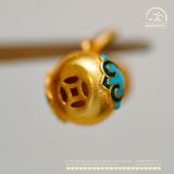  Charm Hồ Lô 11.41mm Bạc 925 Mạ Vàng Cao cấp 