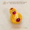 Charm Hồ Lô ĐÍnh Ruby 11.8mm - Bạc 925 Mạ Vàng Cao Cấp