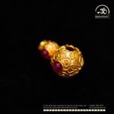  Charm Hồ Lô ĐÍnh Ruby 11.8mm - Bạc 925 Mạ Vàng Cao Cấp 