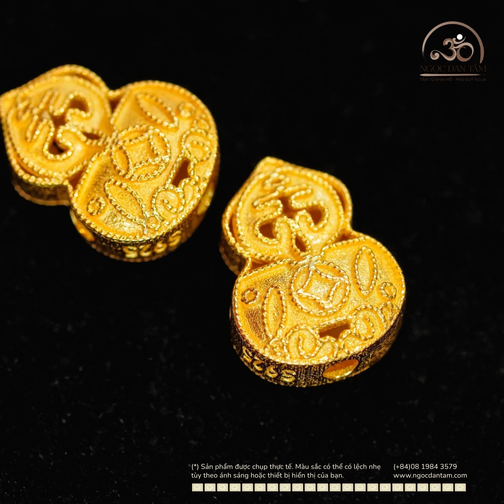  Charm Hồ Lô Kim Tiền - Bạc 925 Mạ Vàng Cao Cấp 