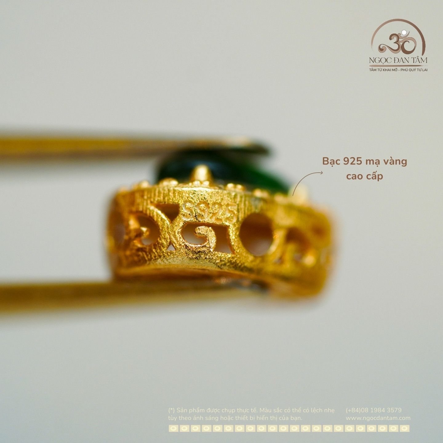  Charm Hồ Lô Lục Bảo 8.89mm - Bạc 925 Mạ Vàng Cao Cấp 