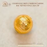  Charm Hạt Tròn Zakiram 7.68mm - Bạc 925 Mạ Vàng Cao Cấp 