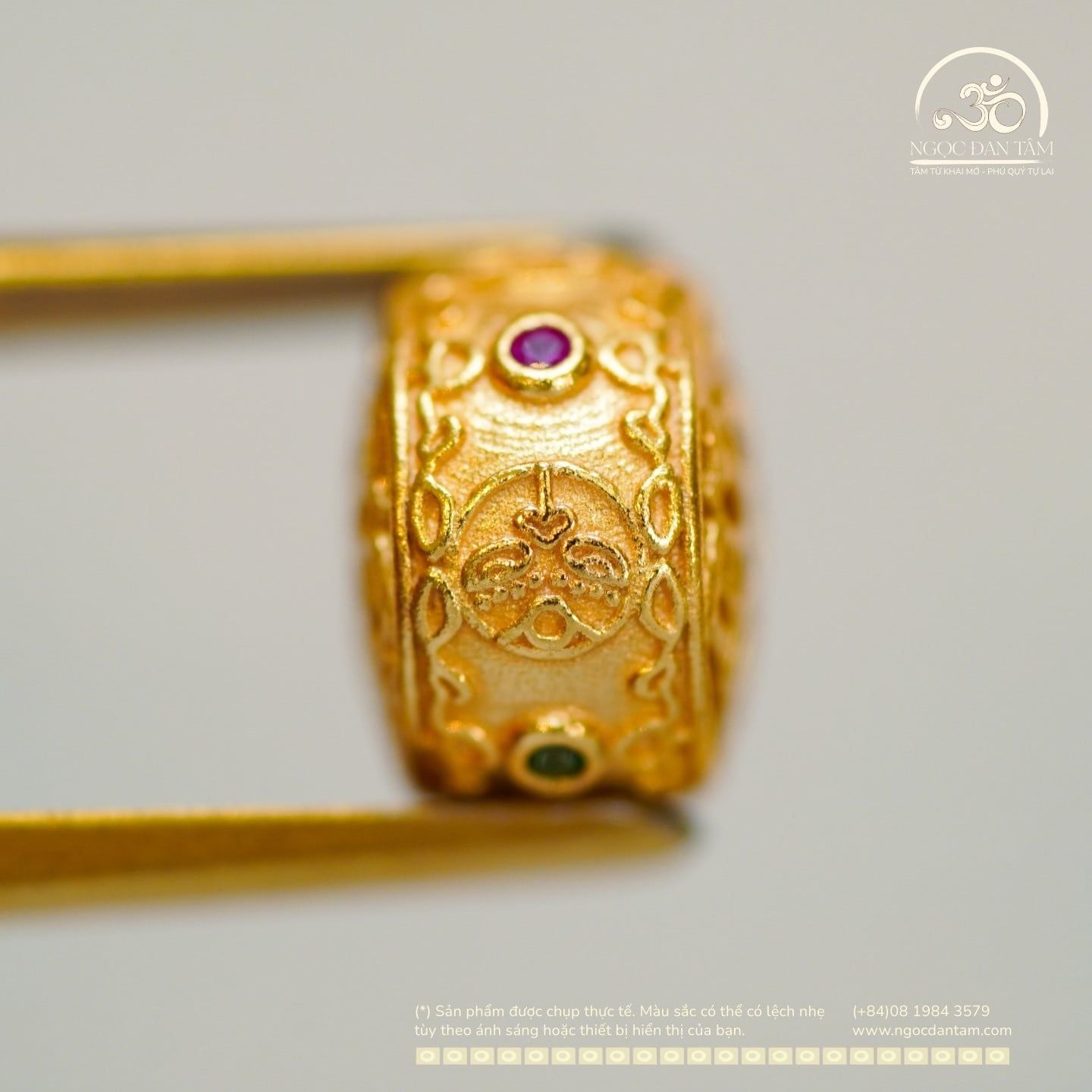  Charm Hoa 4 Pháp Khí 8.48mm - Bạc 925 Mạ Vàng Cao Cấp 