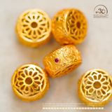  Charm Hoa 4 Pháp Khí 8.48mm - Bạc 925 Mạ Vàng Cao Cấp 