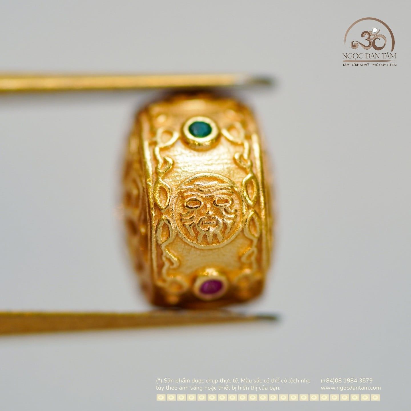  Charm Hoa 4 Pháp Khí 8.48mm - Bạc 925 Mạ Vàng Cao Cấp 