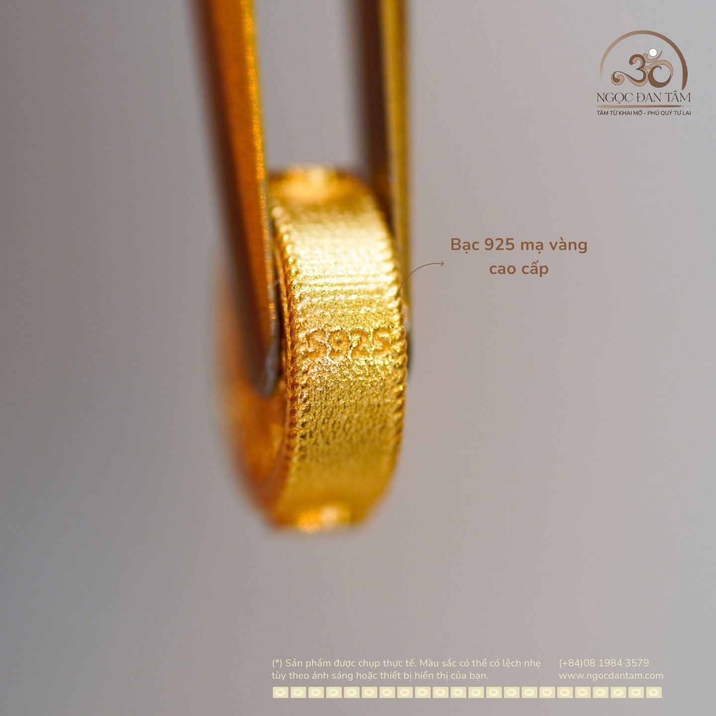  Charm Hoa Kim Luân 8.77mm - Bạc 925 Mạ Vàng Cao cấp 