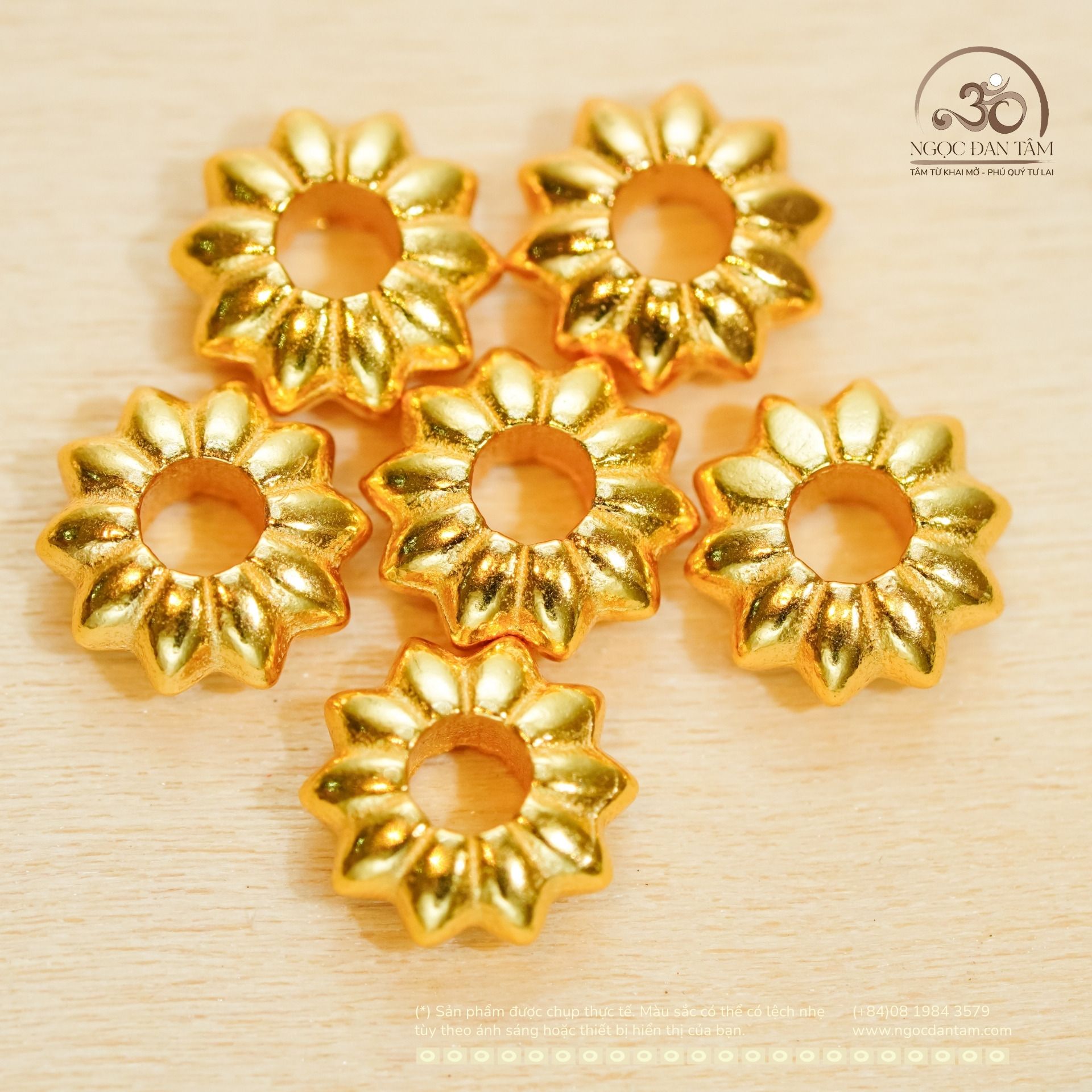  Charm Hoa Mặt Trời - Bạc 925 Mạ Vàng Cao Cấp 
