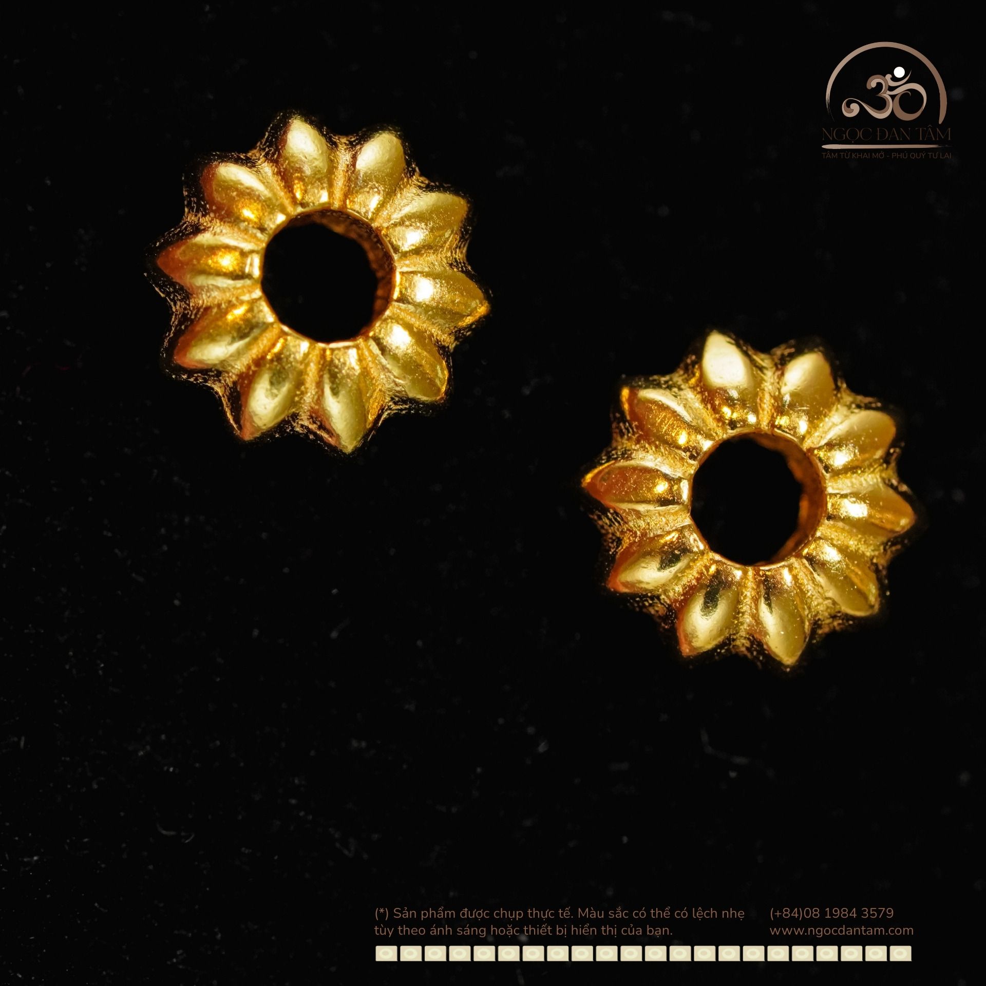  Charm Hoa Mặt Trời - Bạc 925 Mạ Vàng Cao Cấp 