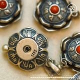  Charm Hoa Sen Chú Om 14.7mm - Bạc 925 Cao Cấp 