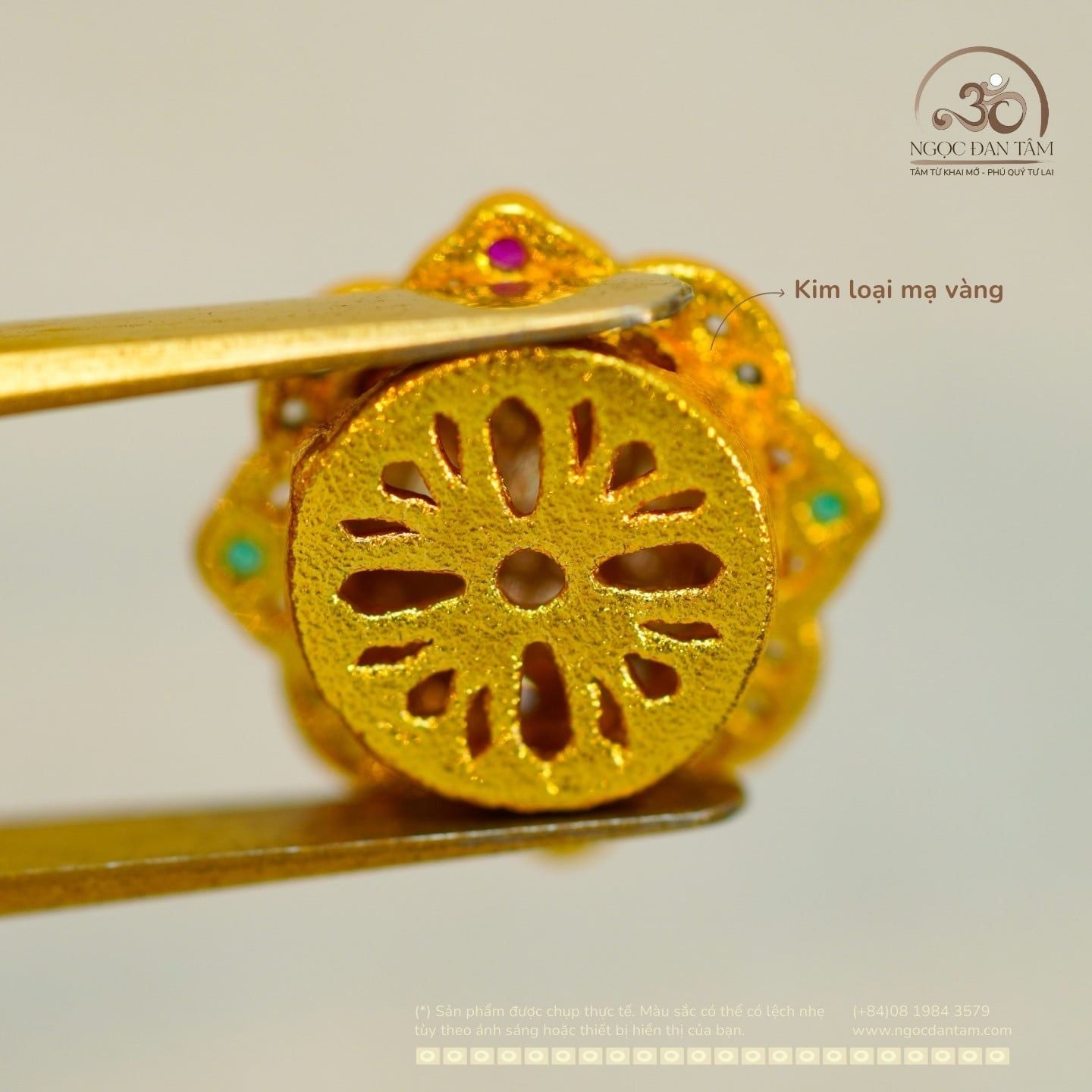  Charm Hoa Tóc Vàng 11.53mm - Kim Loại Mạ Vàng 