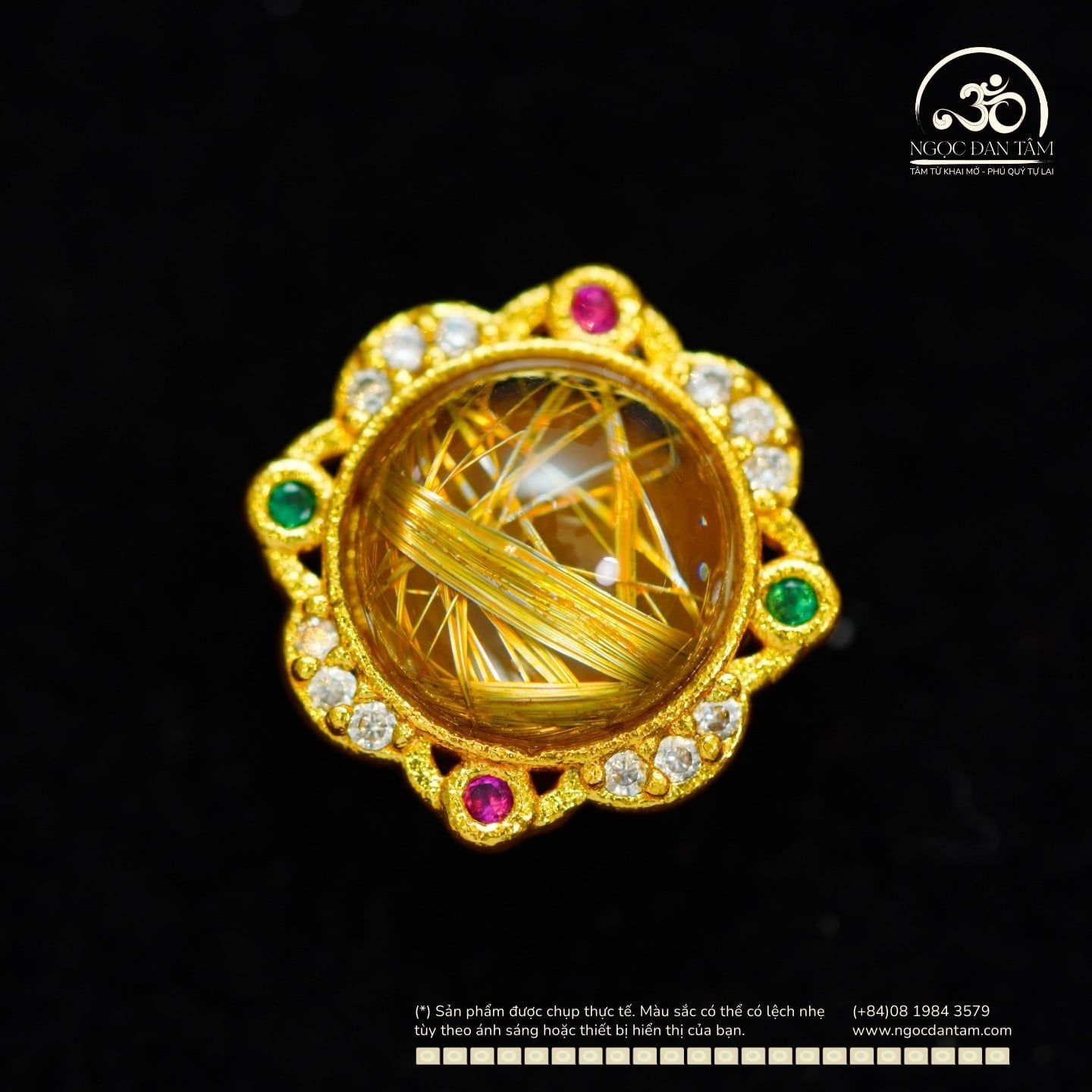  Charm Hoa Tóc Vàng 11.53mm - Kim Loại Mạ Vàng 