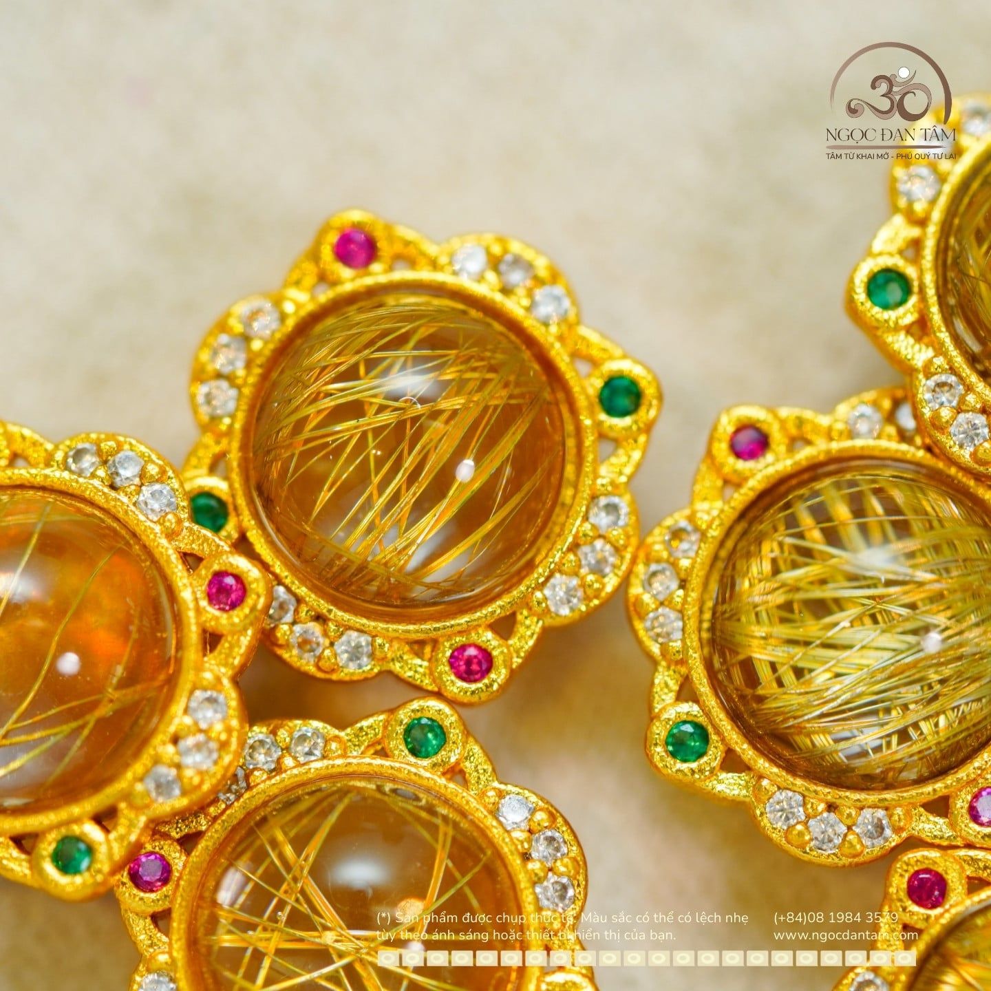  Charm Hoa Tóc Vàng 11.53mm - Kim Loại Mạ Vàng 