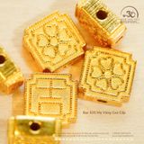  Charm Hoa Vuông 5 Cánh - Bạc 925 Mạ Vàng Cao Cấp 
