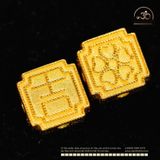  Charm Hoa Vuông 5 Cánh - Bạc 925 Mạ Vàng Cao Cấp 