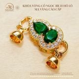  Charm khóa Vòng Cổ Ngọc Bích Hồ Lô Mạ Vàng Cao 