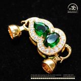  Charm khóa Vòng Cổ Ngọc Bích Hồ Lô Mạ Vàng Cao 