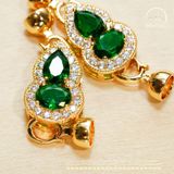  Charm khóa Vòng Cổ Ngọc Bích Hồ Lô Mạ Vàng Cao 