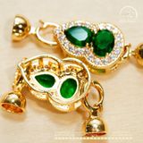  Charm khóa Vòng Cổ Ngọc Bích Hồ Lô Mạ Vàng Cao 
