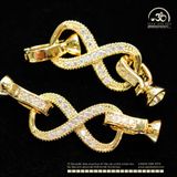  Charm Khóa Vòng Cổ Nơ Đính Hạt Mạ Vàng Cao Cấp 