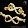  Charm Khóa Vòng Cổ Nơ Đính Hạt Mạ Vàng Cao Cấp 