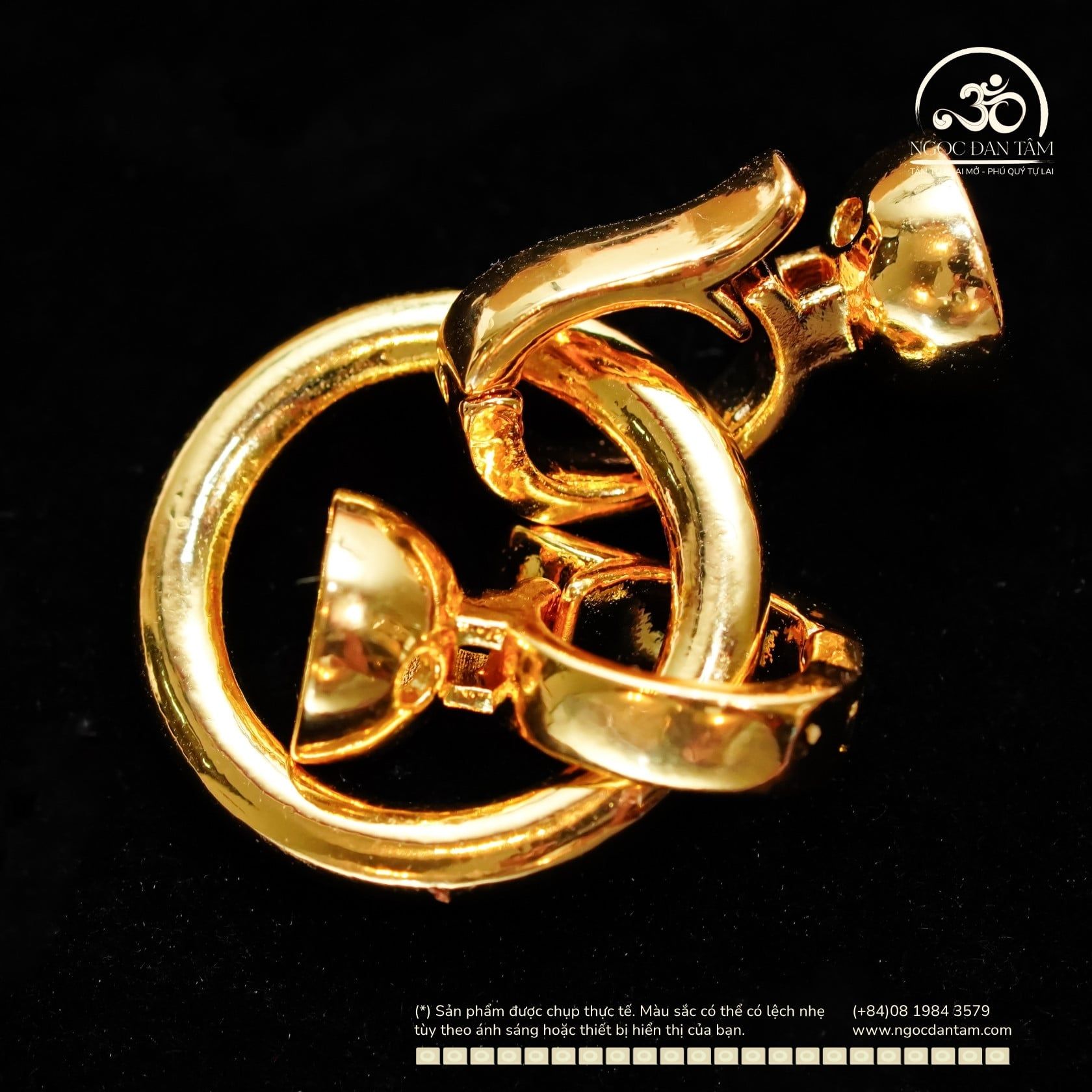  Charm Khóa Vòng Cổ Tròn Mạ Vàng Cao Cấp 