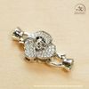  Charm Khóa Vòng Cổ Hoa Mẫu Đơn Bạc Kim Cao Cấp 