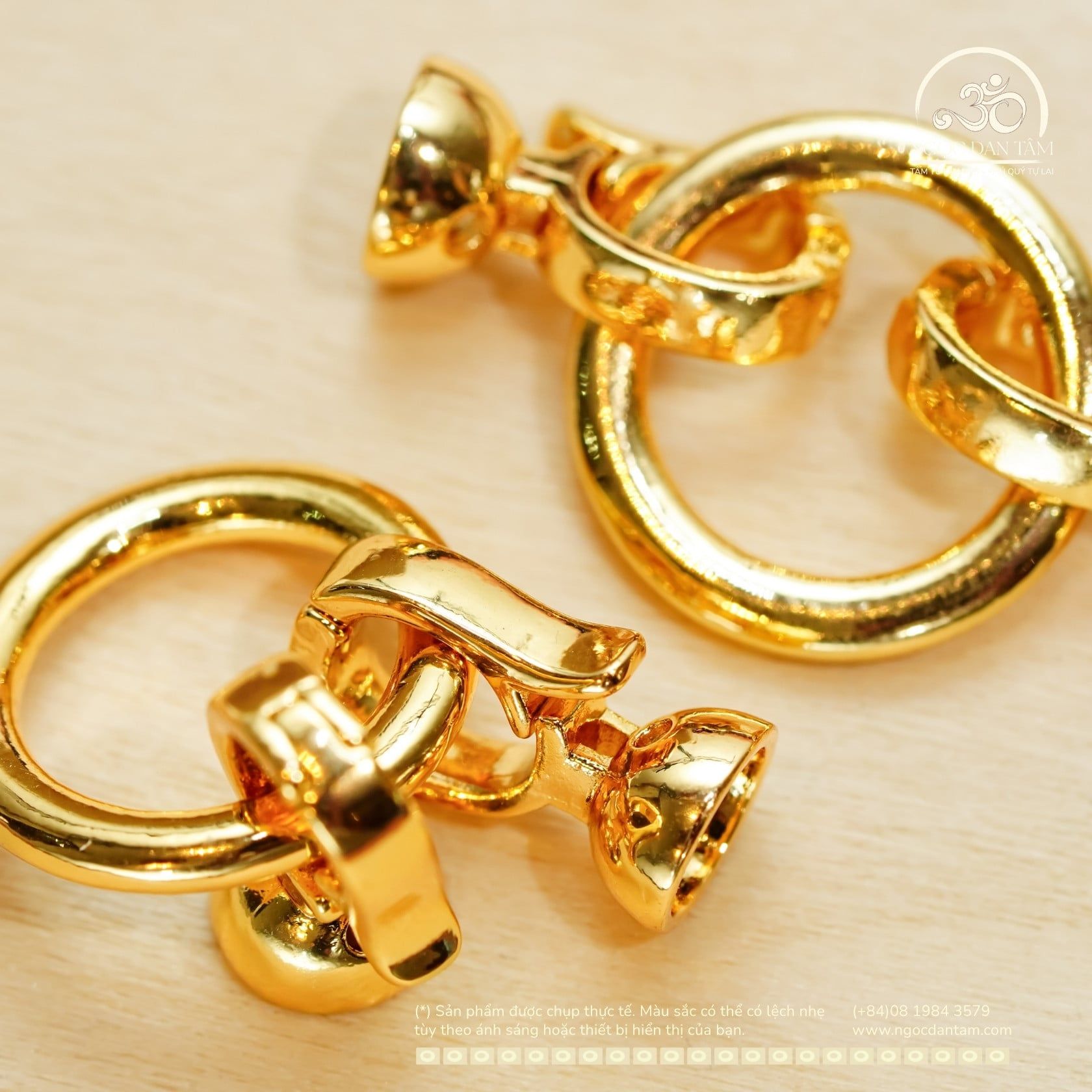 Charm Khóa Vòng Cổ Tròn Mạ Vàng Cao Cấp 
