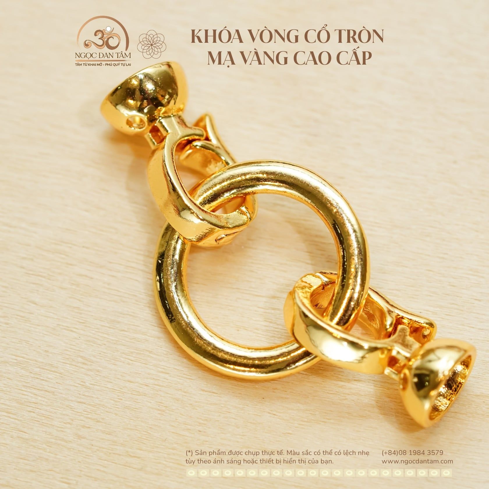  Charm Khóa Vòng Cổ Tròn Mạ Vàng Cao Cấp 