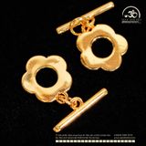  Charm Khóa Vòng Cổ Hoa Mạ Vàng Cao Cấp 